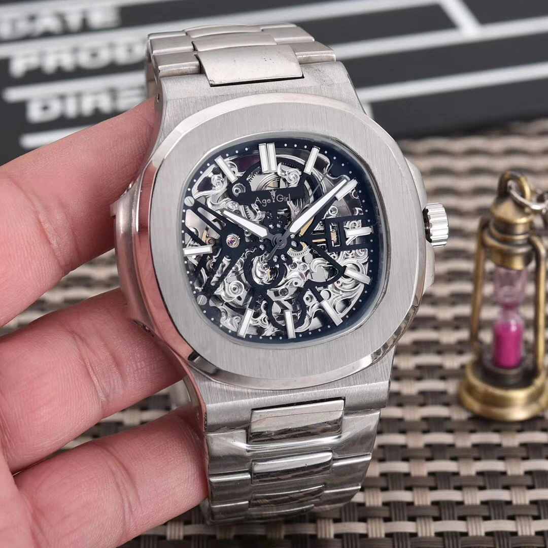 

Luxury Brand New Automatic Mechanical Mens Watch Rose Gold Silver Black Sapphire Transparent Tourbillions Black White Watches