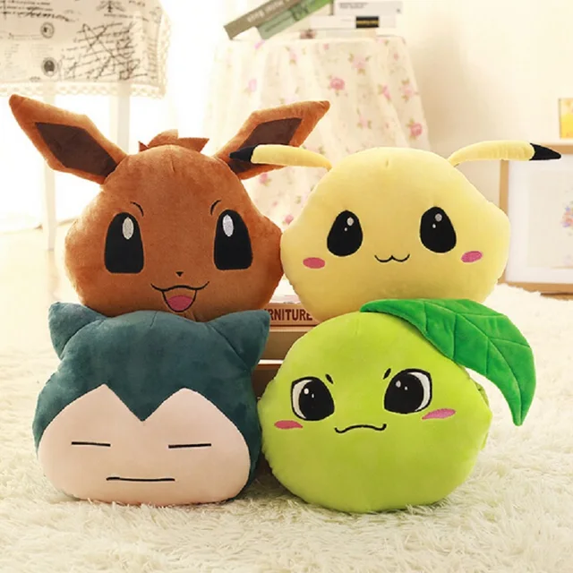 New Creative Hand warmer soft pillow Snorlax Psyduck Jigglypuff Eevee Plush Toy for children office Plush Anime Stuffed Doll 1
