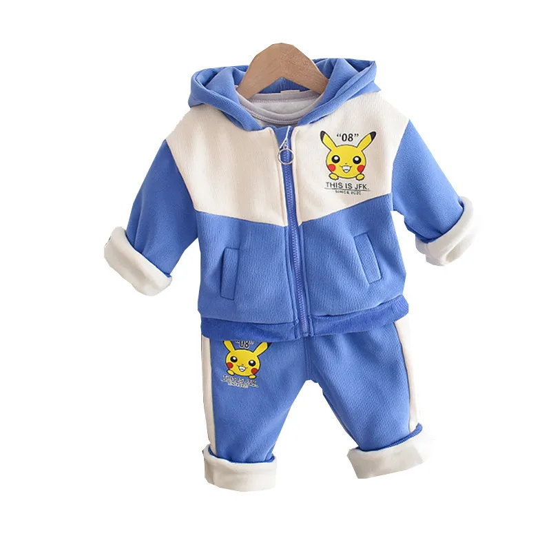 

Children's Clothing Fall and Winter Clothes New Thick Two-Piece Set 0-6-Year-Old Fleece-Lined Hooded Sweater Suit