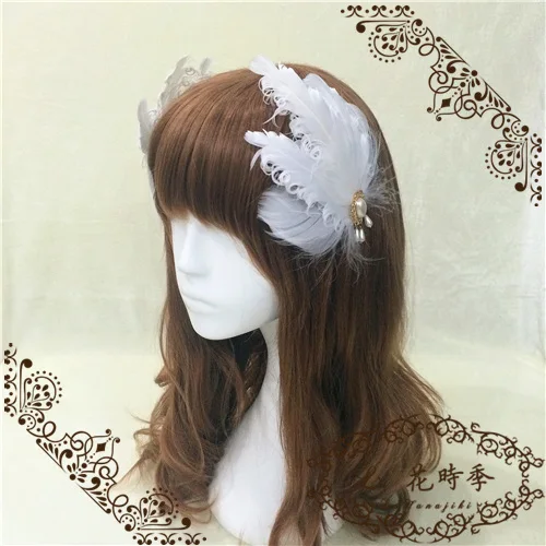 Swan Piuma Balletto Kc Lolita Kawaii Ragazza Kc Gothic Lolita Cosplay Loli Dolce Lolita Della Principessa Headwear Accessori Per Capelli Goth