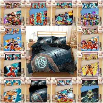 

Dragon Ball Z Bedding Set 3D Printed Design Anime Polyester Duvet Cover Pillowcase Soft Comfortable Goku Vegeta Bedding Sets