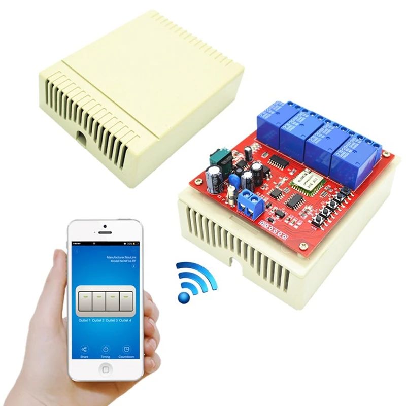 220 В 4 Wifi реле канала модуль переключения телефон приложение беспроводной пульт