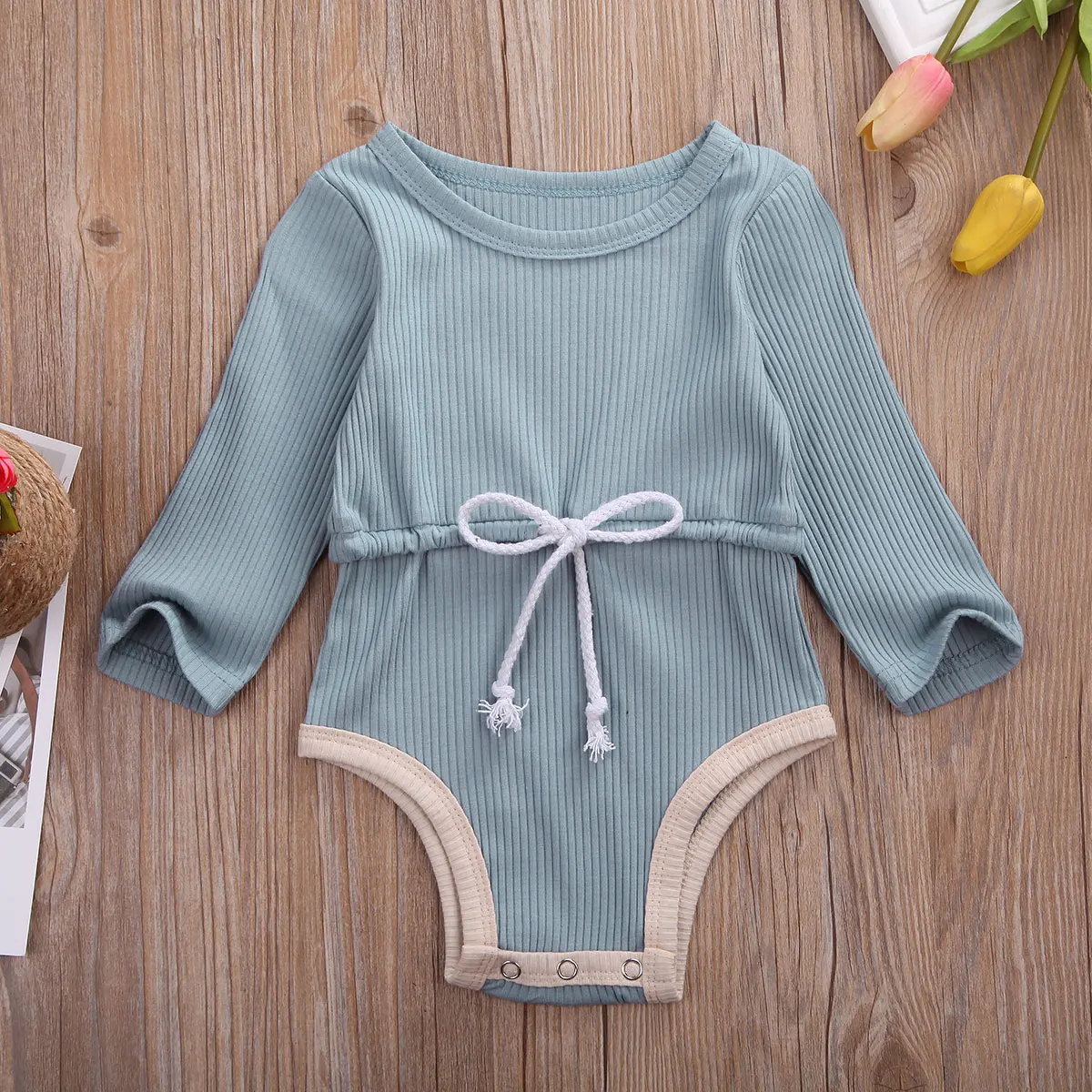 Комбинезон для новорожденных девочек 0-24 месяцев, комбинезон, пижама, одежда с длинными рукавами - Цвет: C