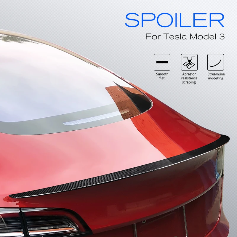 Задний спойлер для багажника Tesla Model 3 2017-2019 задняя губа из углеродного волокна ABS