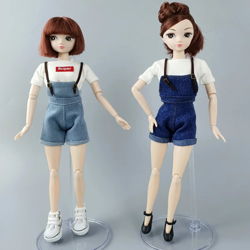 Модный кукольный комплект одежды для куклы Барби, верхняя рубашка и джинсы, комбинезон для куклы Blythe, одежда 1/6, аксессуары для кукол
