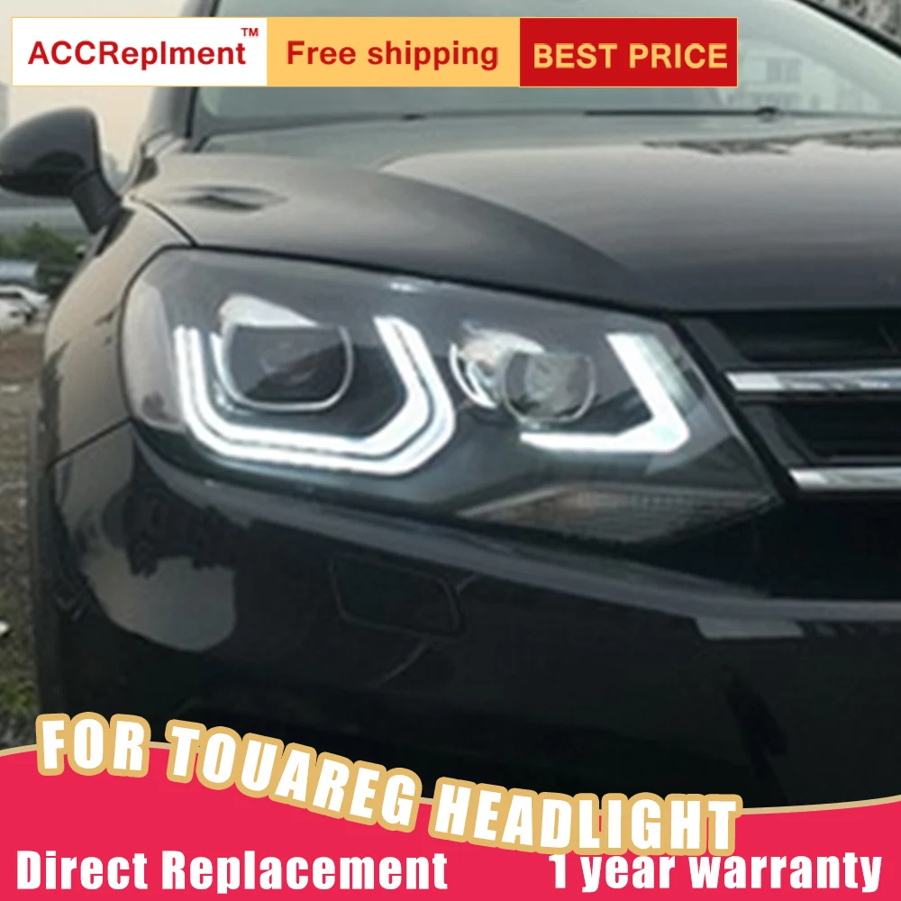 2 шт. светодиодный фары для VW Touareg 2011- светодиодный автомобильный фонарь ангельские глазки ксенон HID комплект Противотуманные фары светодиодный дневные ходовые огни