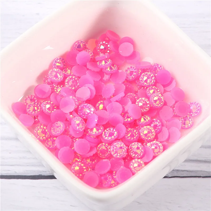 4mm 5mm 6mm Sunflower Nail Rhineston Cone flower faceted Jelly AB Resin Crystal Flatback Cloth Decorations Nonhotfix Rhinestones Garment Labels Fabric & Sewing Supplies