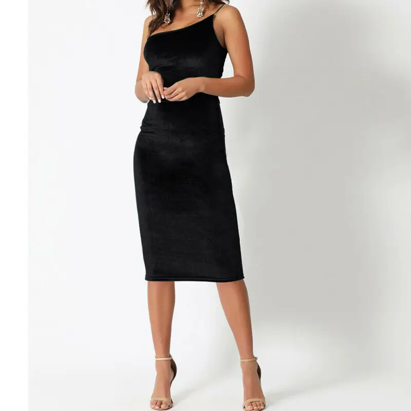 

Hirigin Women's Sexy Dress 2020 Spring Summer Sleeveless Bodycon Bandage Single Strap Club Evening Party Short Mini Dress