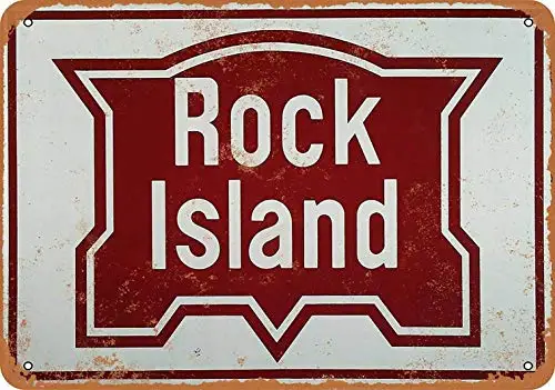 8X12 Metal Sign - Rock Island Rail- Retro Tin Art Decor Wall Decor