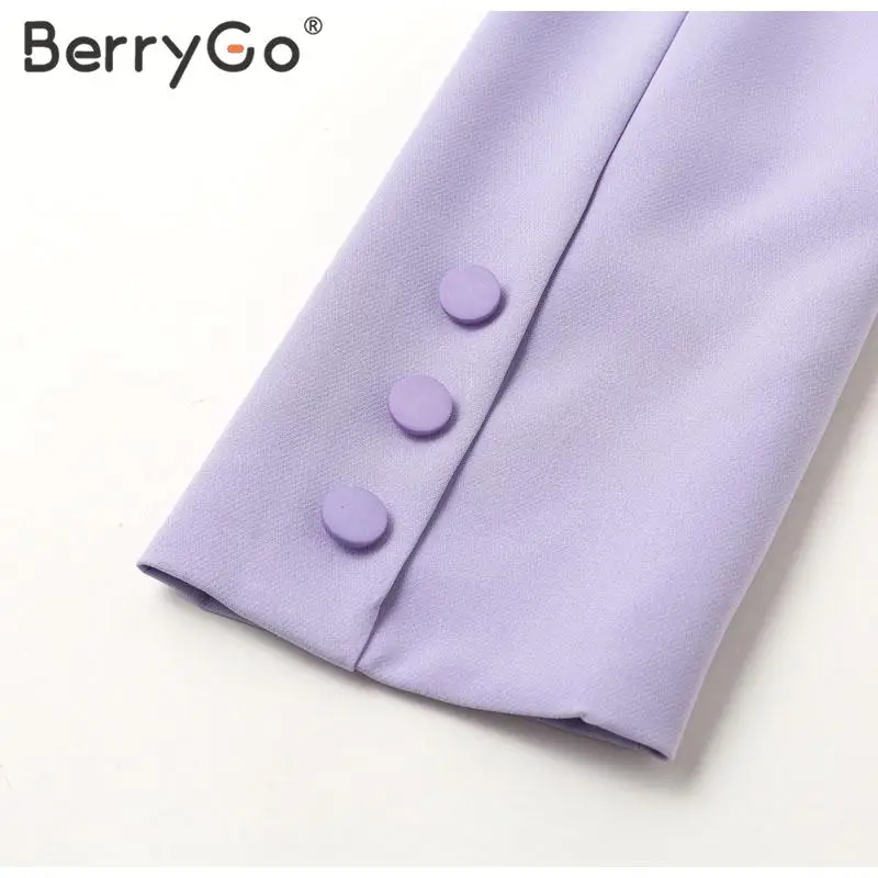 BerryGo модный уличный Женский блейзер с пуговицами и карманами, пальто с длинными рукавами, женская элегантная Весенняя верхняя одежда