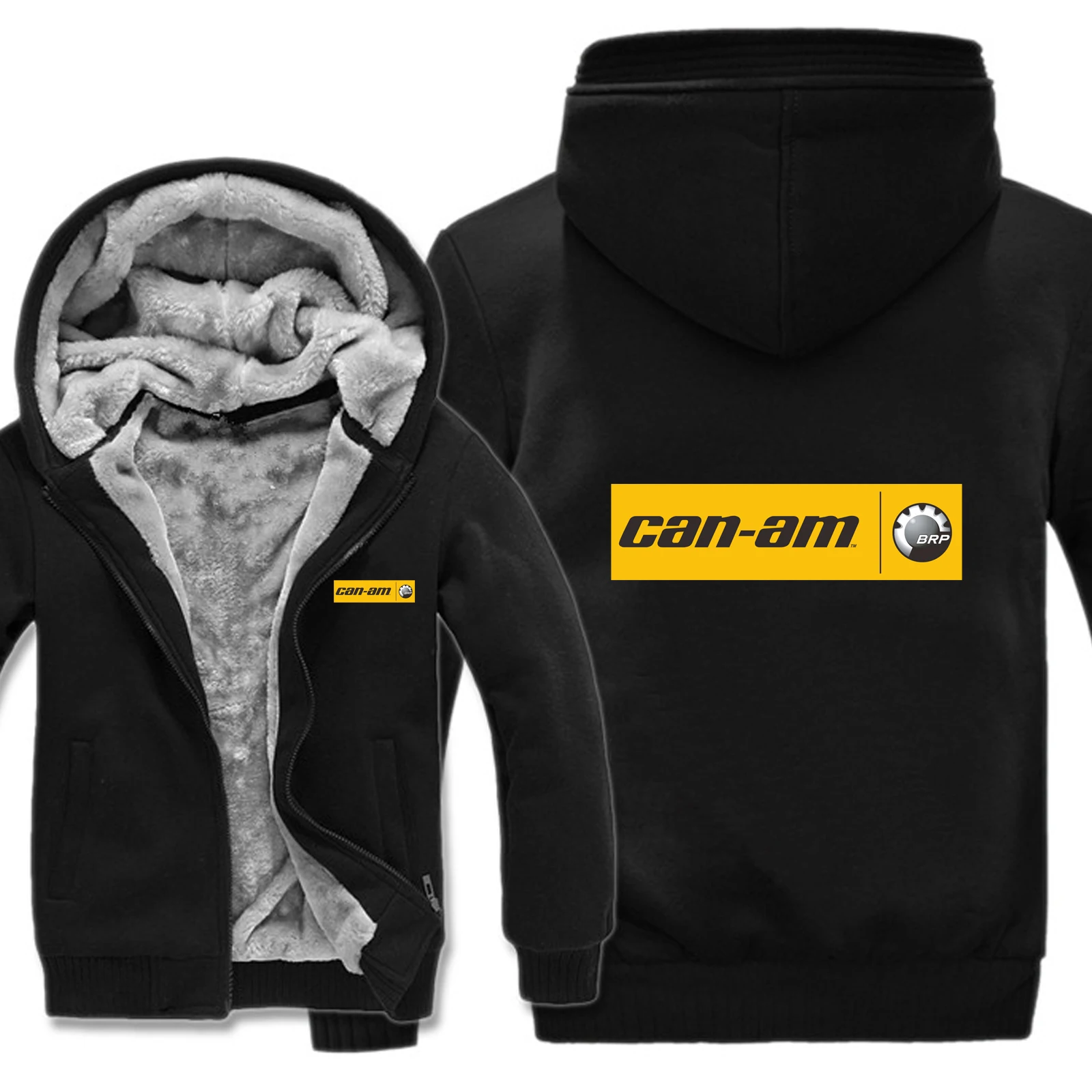 Can Am Logo полосой Brp командные худи мужская молния пальто флис утолщаются Can Am Толстовка Пуловер