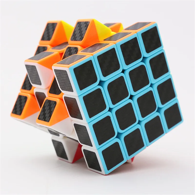 Cubo magico Профессиональный Z cube углеродного волокна Стикеры Скорость 4x4x4 Magic cube Логические Развивающие игрушки для детей подарок на день рождени - Цвет: Многоцветный