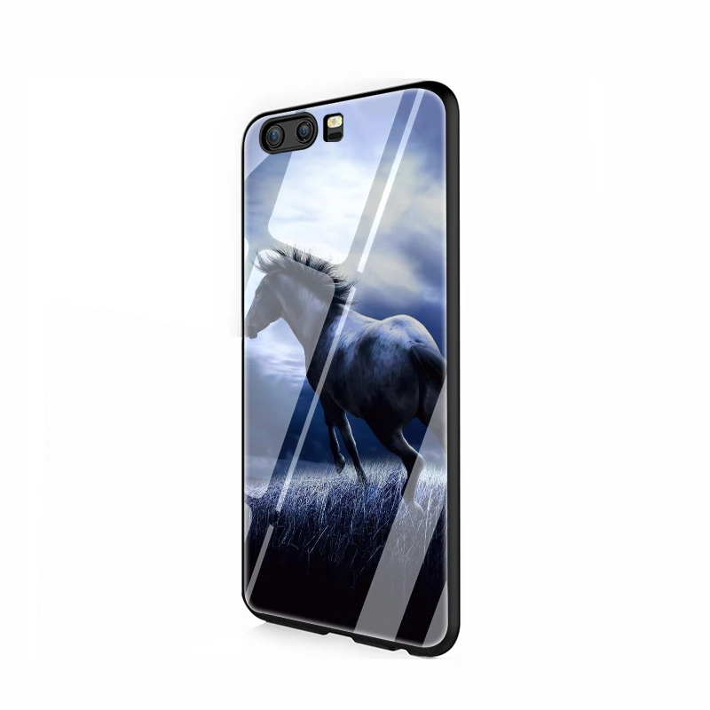 G9 EWAU животное лошадь чехол из закаленного стекла для телефона для huawei P10 P20 P30 Lite Pro P Smart - Цвет: G9