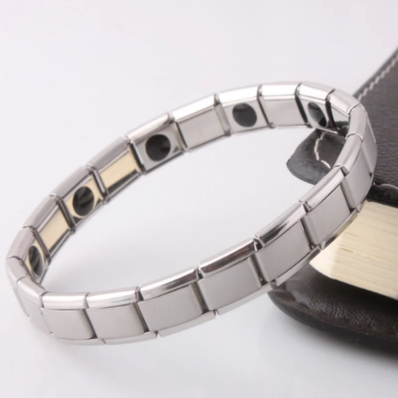 Charm Bracelet Stainless Steel Health Energy Germanium Bracelet Chain Wrist Chain For Men Women Jewelry Gift