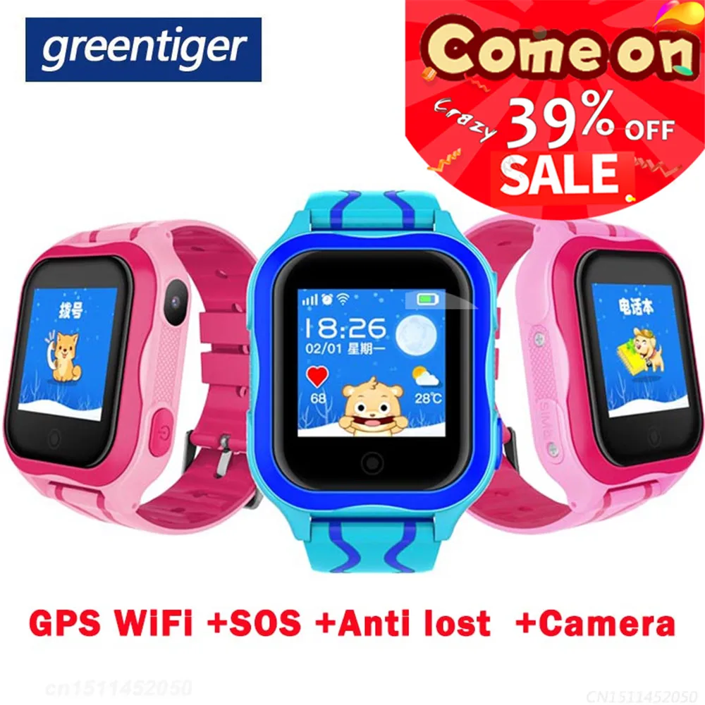 Greentiger A32WS GPS WiFi умные детские часы с защитой от потери SOS sim-картой PK Q15 Q50 Q90 |