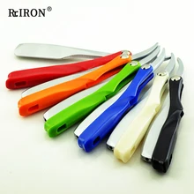 RIRON Senior Straight Razor For Men'S Shaver Plastic Handle Barber Blade Holder Folding Shaver Barber Tools