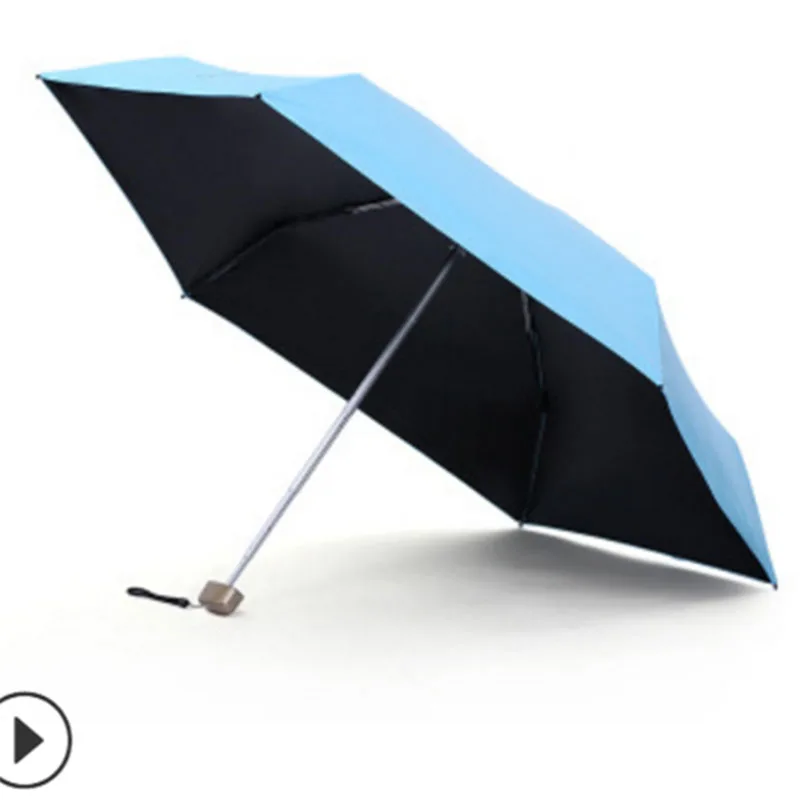 

Umbrella sunshade sunscreen black plastic anti-UV umbrella three fold umbrella mini lightweight portable