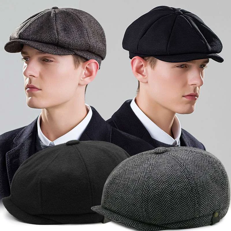 Men Simple Fashion Newsboy Hat Retro Vintage Beret Hats Casual Street Caps Unisex Wild Octagonal Cap for Men Winter Spring Hats green beret men