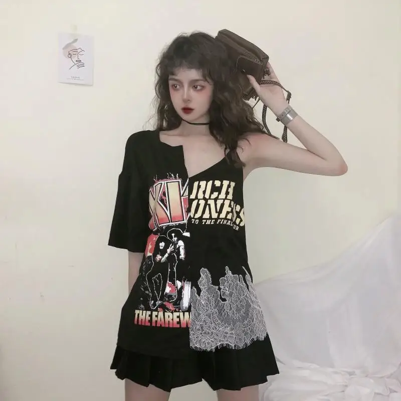 NiceMix прелестные женские корейский стиль лоскутные футболка s Harajuku стильная