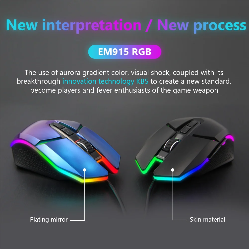 Игровая мышь DAREU EM915 RGB PMW3336 10800 DPI 50 миллионов life 7 кнопок мыши с кнопками KBS