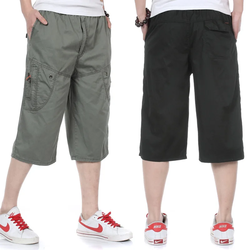 

2019 Summer Men Casual Capri Pants Straight-Cut Loose-Fit jin yao with Cotton Middle-aged Beach Shorts