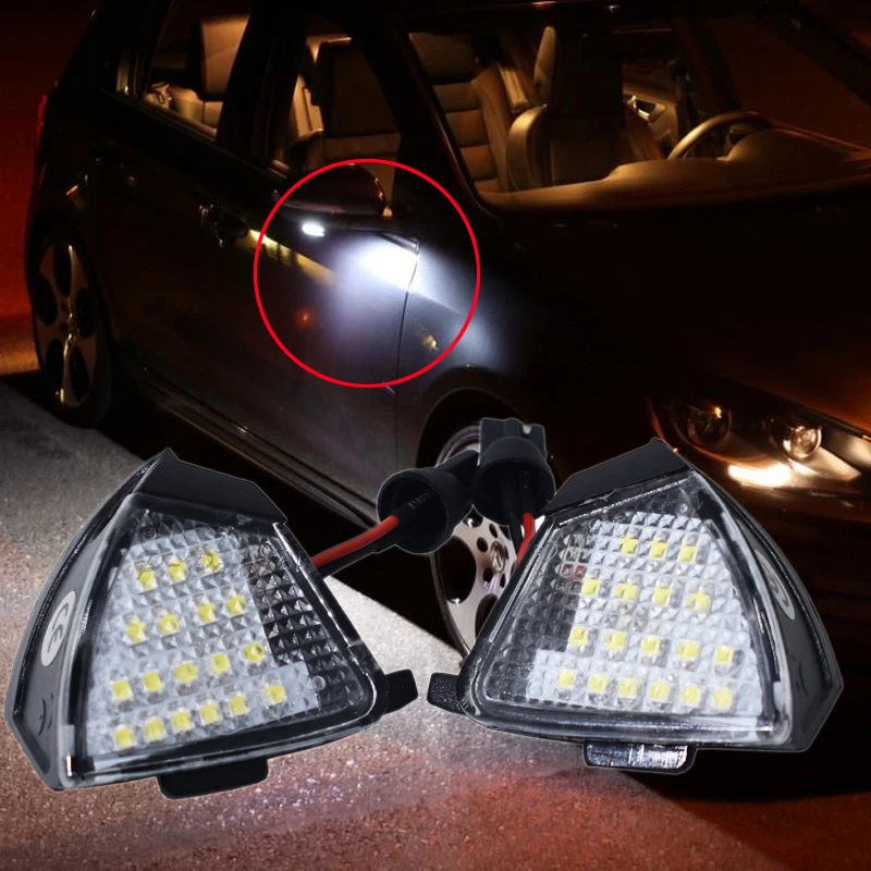 

2x LED Under Side Mirror Puddle Lights For Volkswagen VW Golf5 Plus Jetta MK3 Passat CC Touran Sharan MK2 EOS White