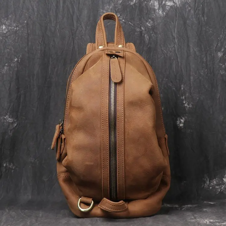 brown yellow Новая мода Мужская crazy horse кожаная нагрудная сумка верхний слой из воловьей кожи женские кожаные повседневные ретро сумки-мессенджеры - Цвет: brown yellow