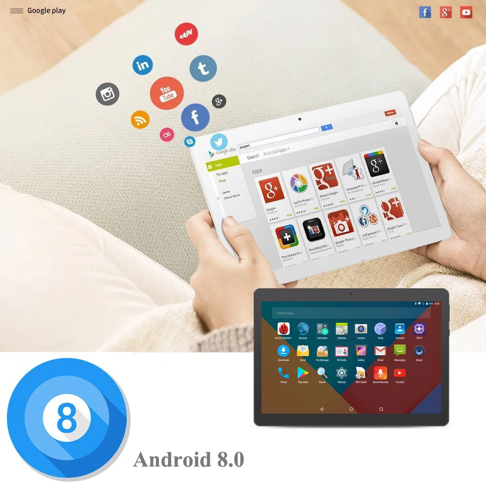 Супер 2.5D стекло 6+ 128 Гб планшетный ПК Google Play 10,1 дюймов android 8,0 Восьмиядерный 4g Смартфон android 8,0 gps wifi планшеты