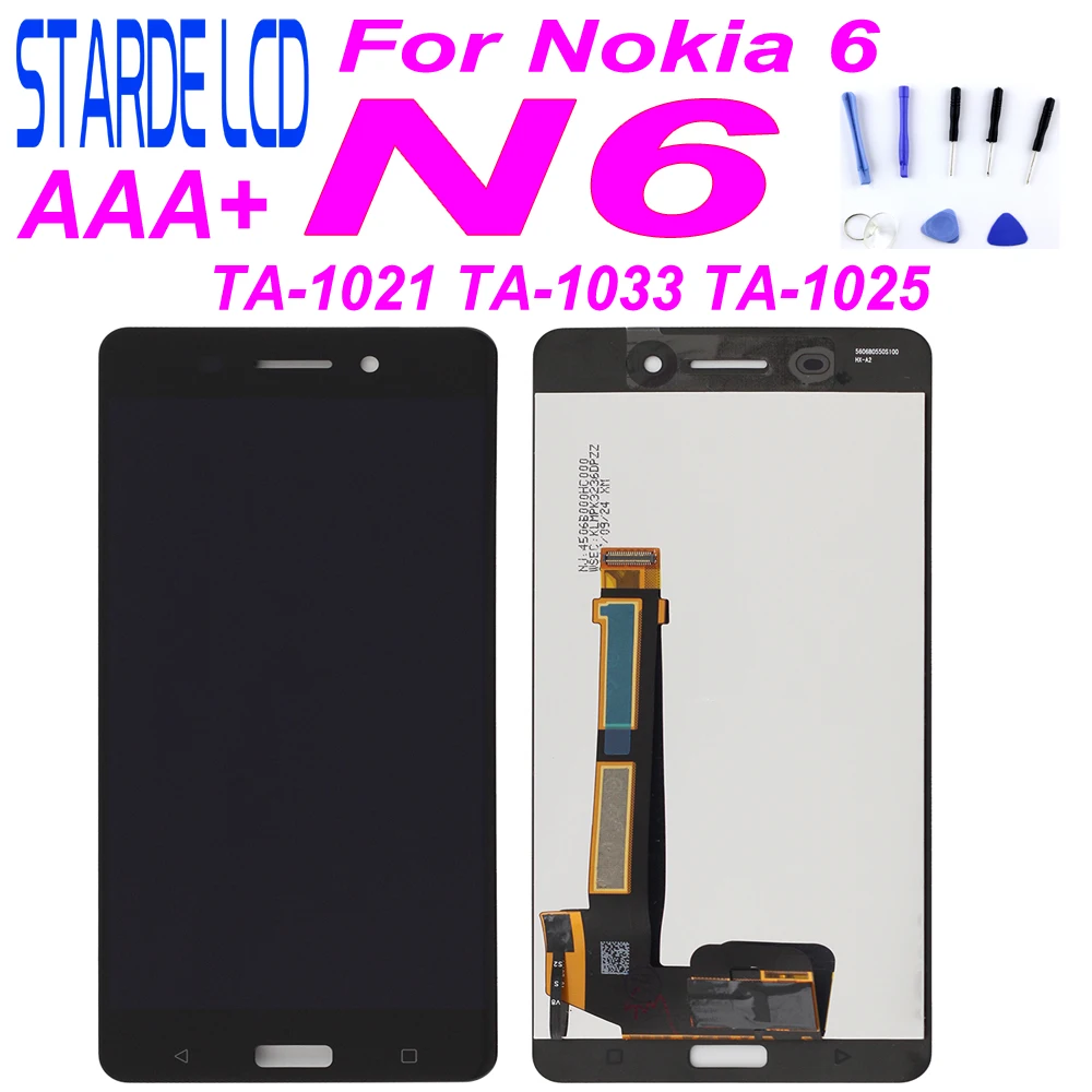 

STARDE Replacement LCD For Nokia 6 N6 LCD Display Touch Screen Digitizer for TA-1021 TA-1003 TA-1033 TA-1025 Assembly Black 5.5"