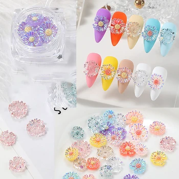 

6pcs/Box Nail Art Daisy Ornament Fashion Daisy flower Rose Wraps Slider for Nail Art Decoration Manicure DIY