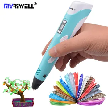 

Myriwell 2nd 3 D Pen 3d Drawing Pen Stylo 3D Creation Cheap 3d Printers Birthday Gift Use ABS PLA Filament For Children Drawing