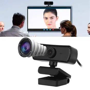

2K USB Webcam Mini Computer PC WebCamera with Microphone Rotatable Cameras for Live Broadcast Video Calling Conference Work