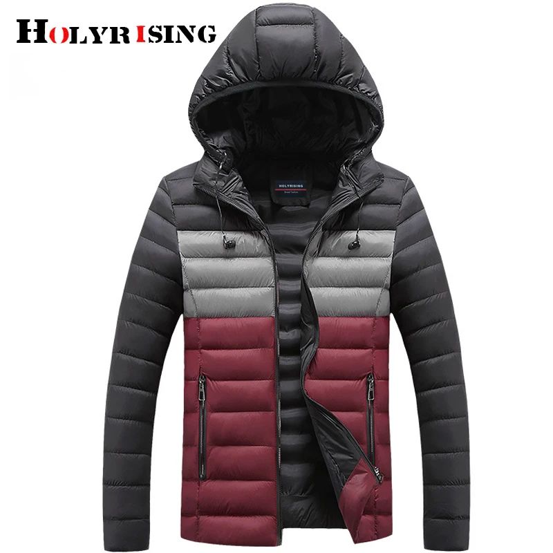 Holyrising модная зимняя новая мужская повседневная Парка хлопковая теплая хлопковая куртка с капюшоном зимние пальто Мужская на подкладке пальто 18956-5
