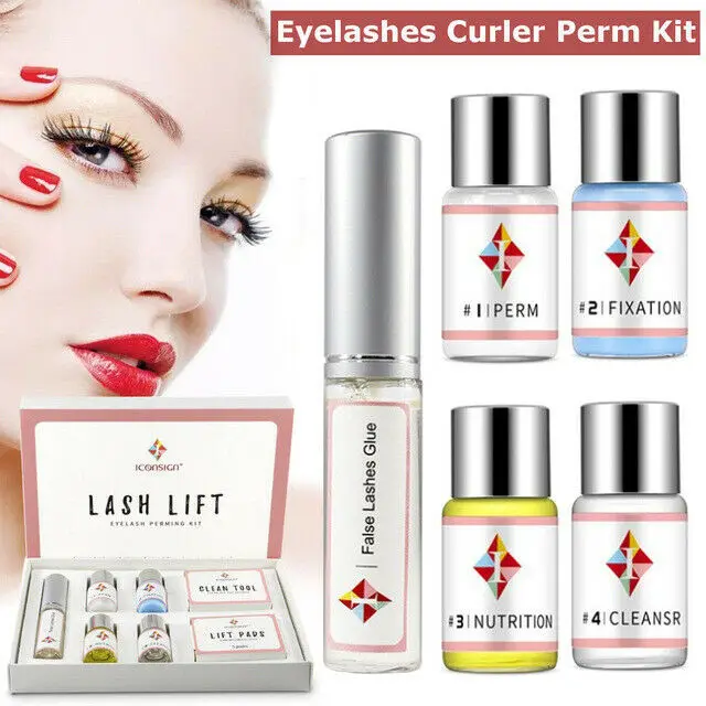 

7 in 1 Mini Eyelash Perming Kit Lash Lifting Curling Set Pad Perm Rod Glue Makeup