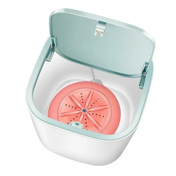 

Mini Portable Washing Machine Desktop 360Rotating Ultrasonic Turbine Laundry Machine Bathroom Dorm Cloth Cleaning Laundry Washer