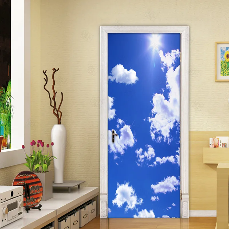 3D-Door-Mural-Wallpaper-PVC-Waterproof-Self-adhesive-Wall-Sticker-Blue-Sky-And-White-Clouds-3D (4)