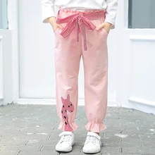 Модные детские штаны для девочек, новые детские штаны с большим бантом для маленьких девочек, детские штаны для девочек, леггинсы, штаны с рисунком жирафа