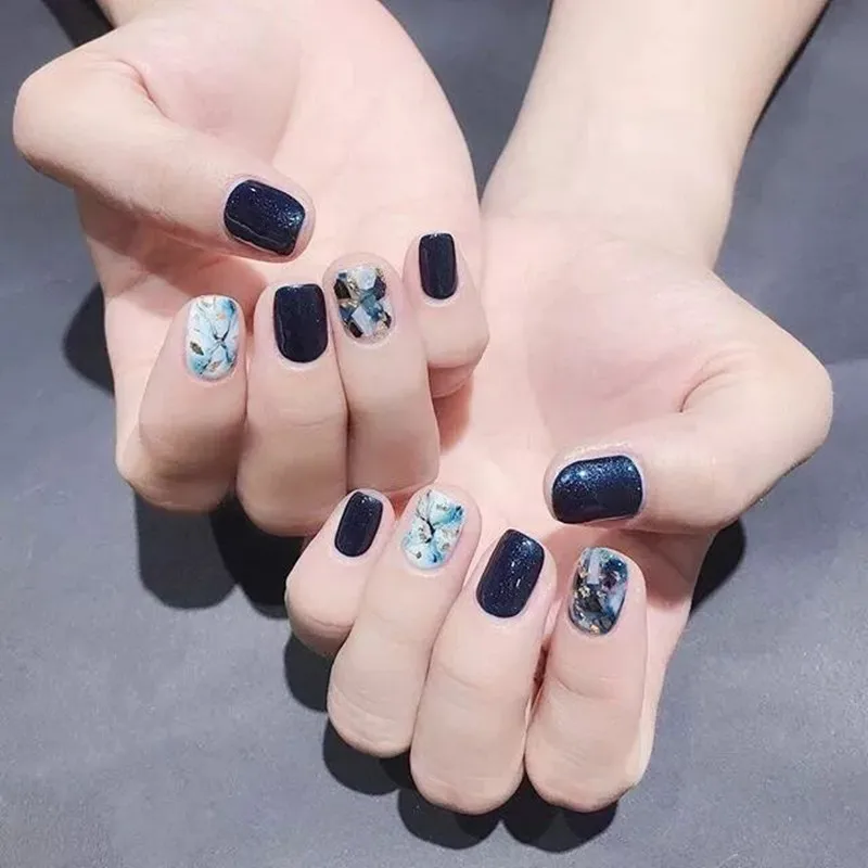 1 лист градиент звездное небо наклейки для ногтей мраморный дизайн ногтей самоклеющиеся наклейки s маникюр Полный Обертывания декоративные наклейки
