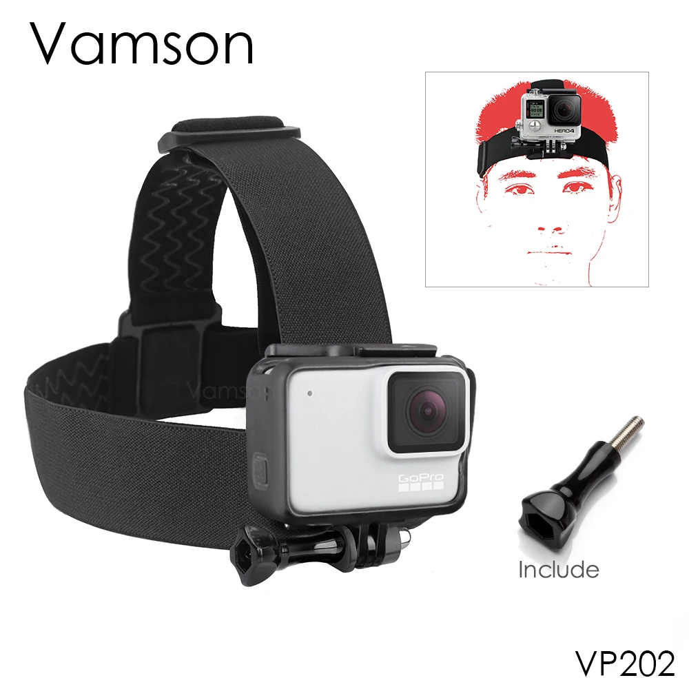 Vamson для Go pro 9 аксессуары ремень на голову регулируемое крепление Gopro Hero 8 7 6 5 4 3 + 2 1