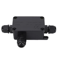 IP66 Outdoor Waterdichte Kabel Connector Terminal Junction Box Zwart Mini 1 In 2 Out 3-6.5Mm Kabel Distributie box Case Behuizing