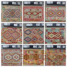 Коврик с геометрическим орнаментом из ткани ручной работы Турецкая гостиная Геометрическая спальня богемный натуральный