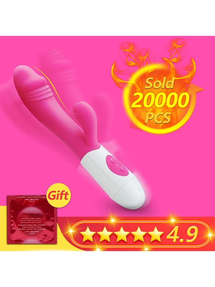 G Spot Dildo Rabbit Vibrator for Women Dual Vibration Silicone Waterproof Female Vagina Clitoris Massager Sex Toys For Women