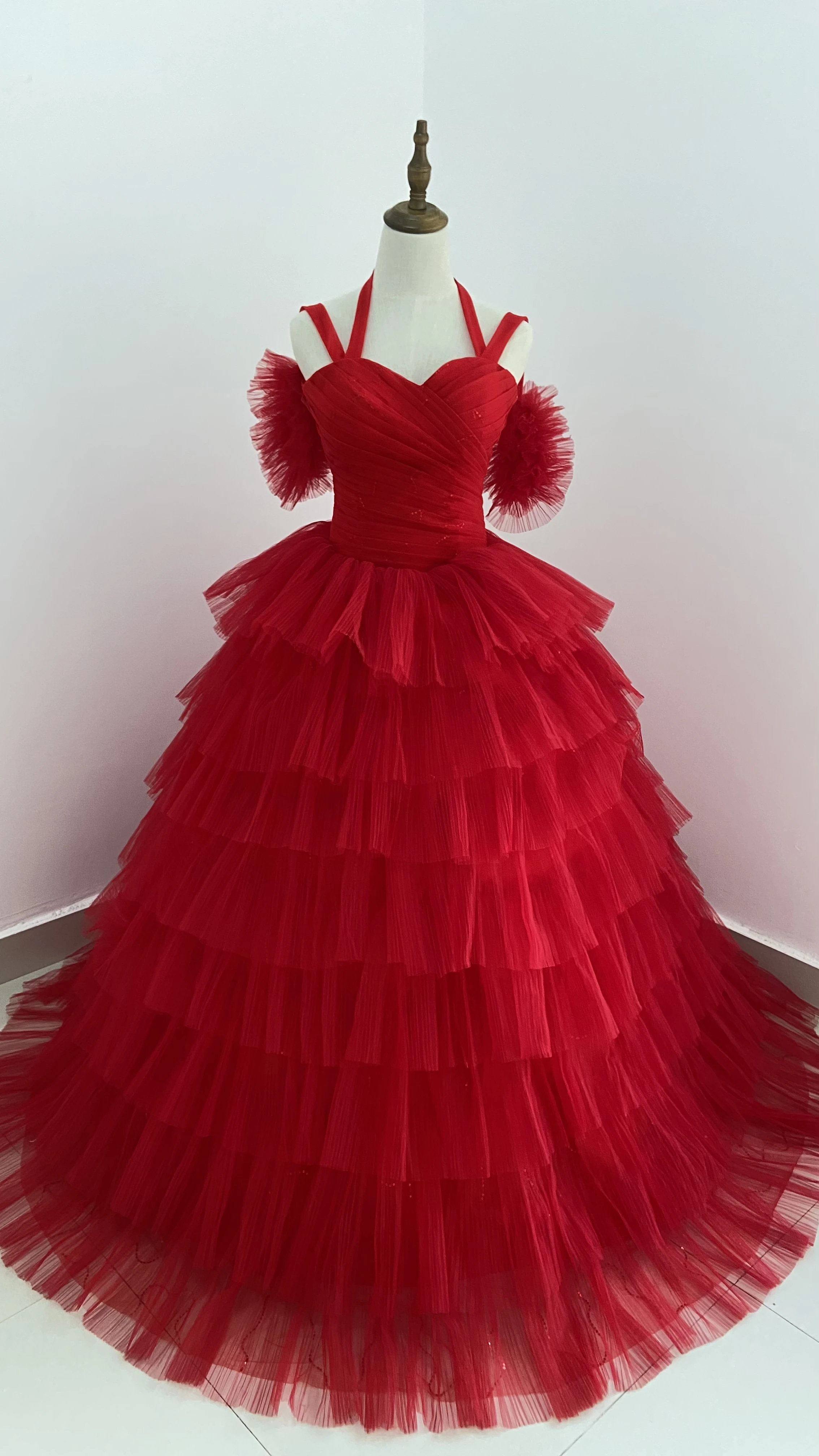 Harley Quinn Role Playing Dress Red Halter Quinceanera Dresses