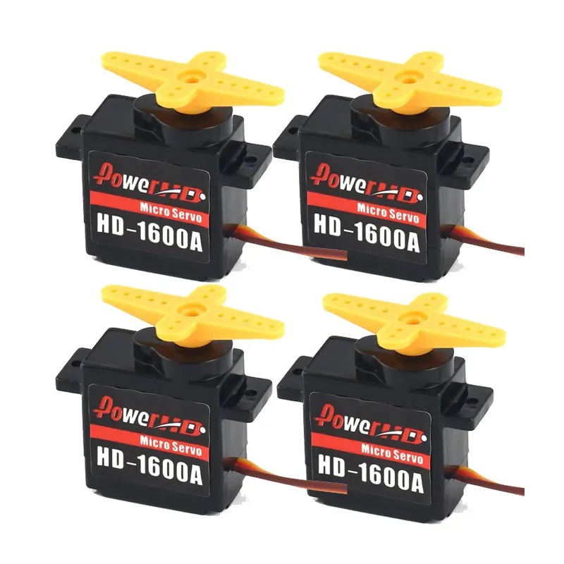 

4pcs Power HD 1600A Micro Mini 1.3kg Steering Analog Plastic Gear Servo High Torque for RC Car Robot Airplane Drone DIY
