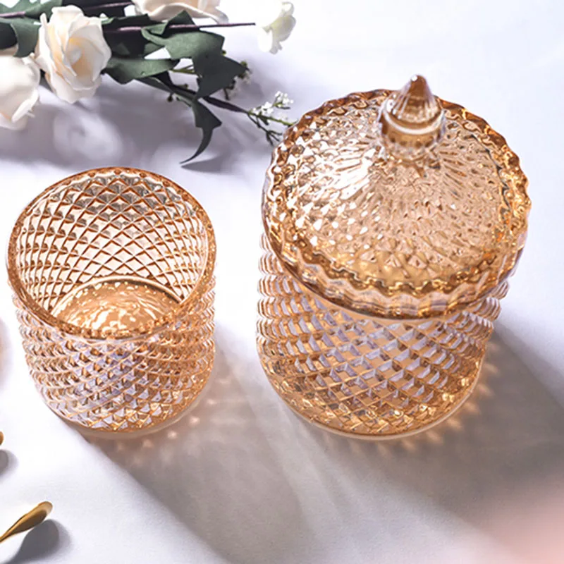 1PCS European Crystal Glass Bottle Storage Jars Sugar Cans Diamond Candy Home Decoration Kitchen Accessorie | Дом и сад