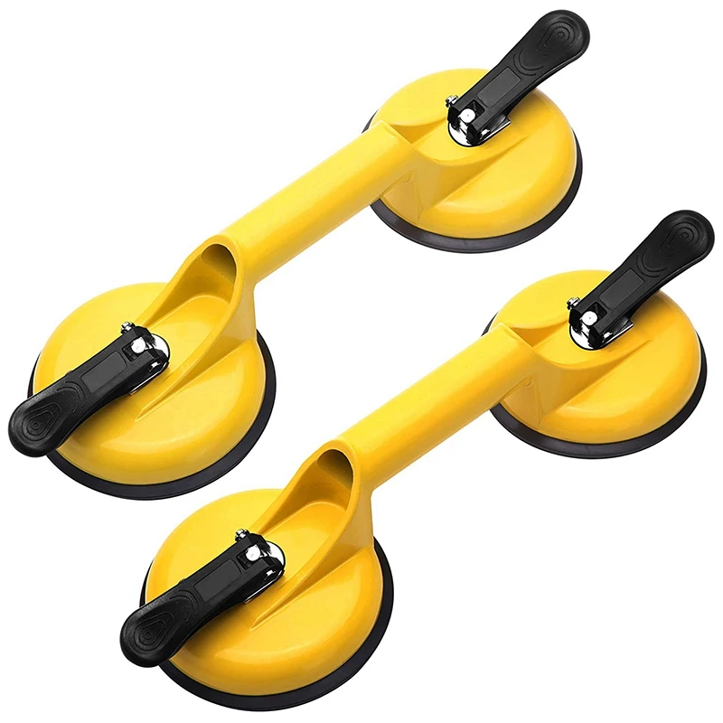 

2 Pcs Glass Suction Cups Heavy Duty Aluminum Vacuum Plate Handle Glass Holder Hooks to Lift Large Glass