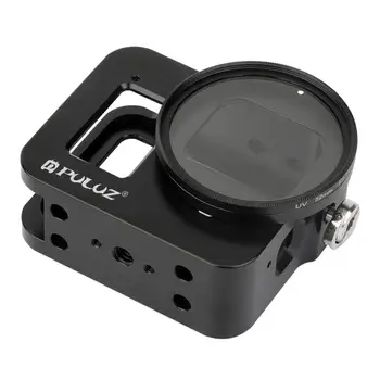 

PULUZ Housing Shell CNC Aluminum Alloy Protective Cage With Insurance Frame & 52mm UV Lens For GoPro HERO8 Black