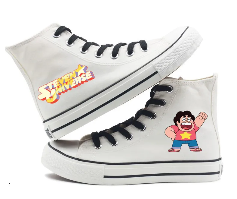 Steven Universe/парусиновая обувь с высоким берцем; кроссовки на плоской подошве; Повседневная обувь унисекс с принтом; обувь на резиновой подошве для мужчин и женщин