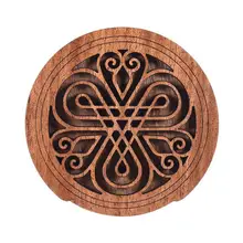 Guitar Wooden Soundhole Sound Hole Cover Block Feedback Buffer Mahogany Wood for EQ Acoustic Folk Guitars 7