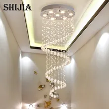 D80CM современный светодиодный спиральный блеск хрустальная люстра светильники длинный лестничный светильник для лестницы отеля фойе гостиной